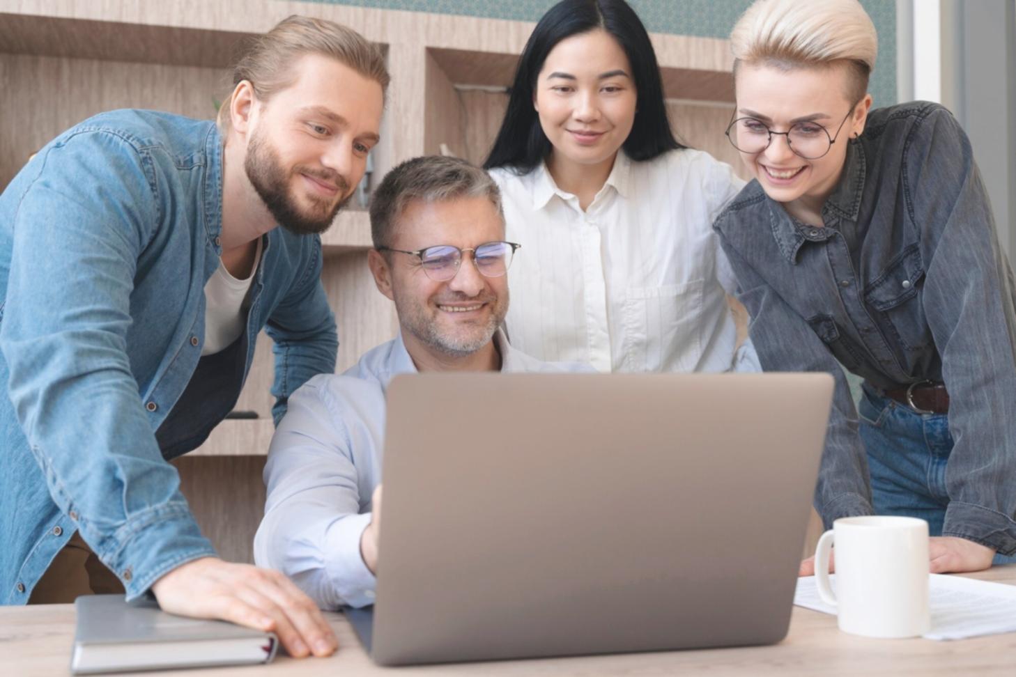 Designer working on user interface prototypes and wireframes during practical training session
